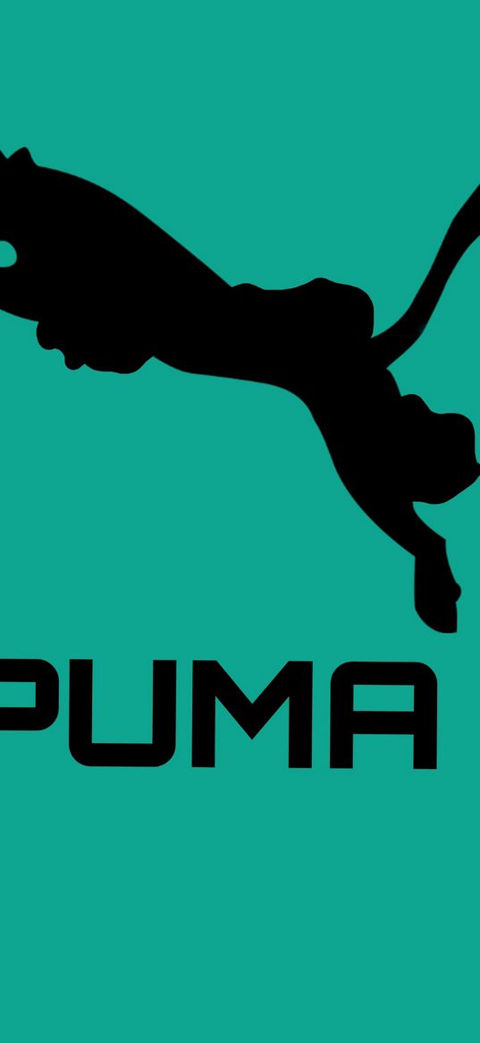 puma, logo, brand, animal, emerald, black