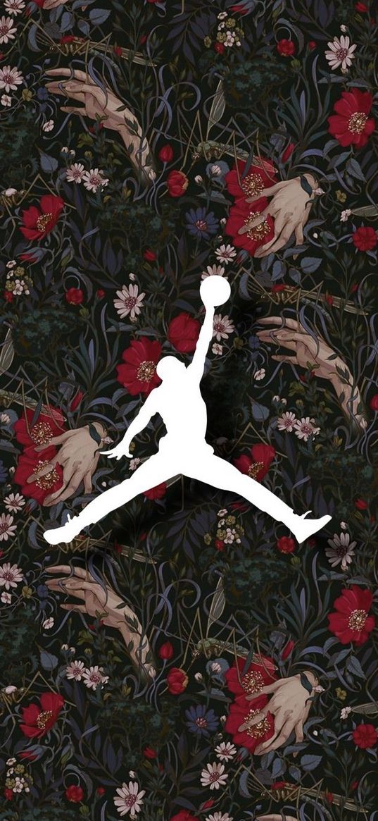 jordan, logo, flowers, hands, art