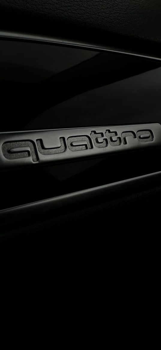 audi, quattro, car, logo, black