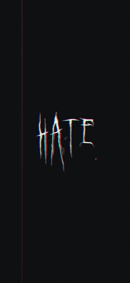 hate, inscription, glitch, black background