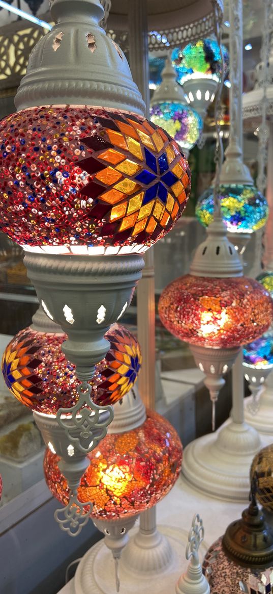oriental, lamp, glass