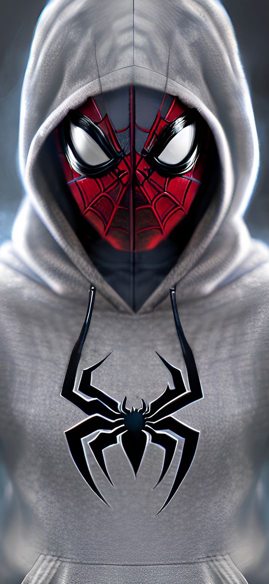 spiderman, spider-man, superhero, marvel, child, hoodie, hood, white, ai, art