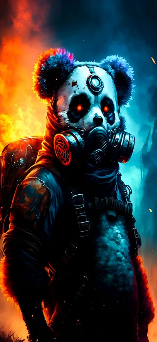 panda, art, respirator