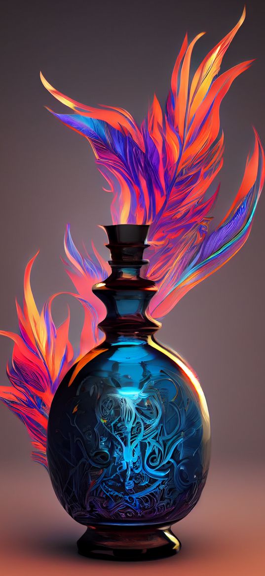 bubble, potion, flame, art