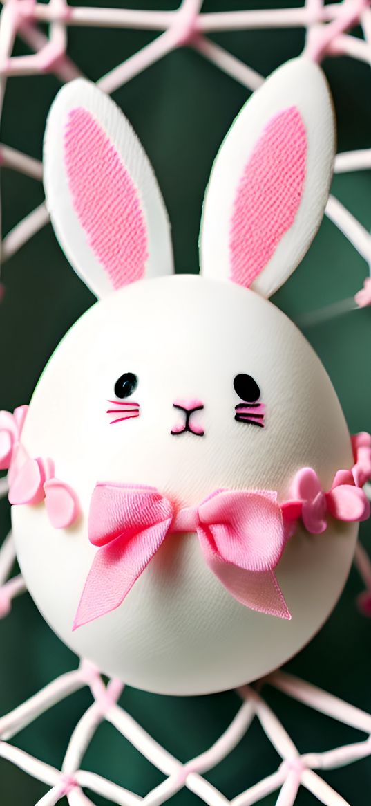 easter bunny, egg, crafts, bow, pink, white