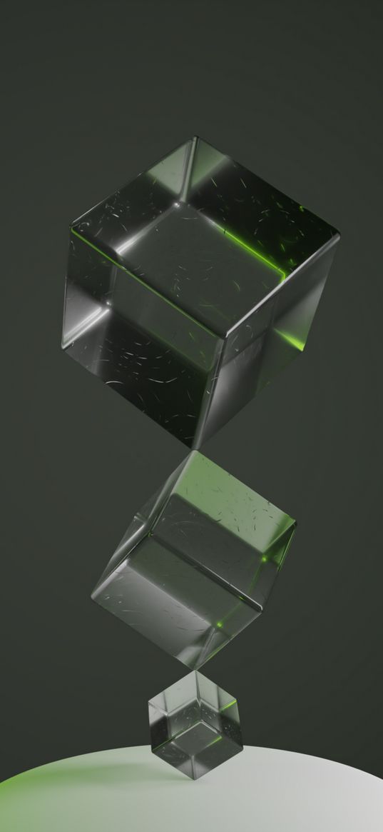 abstraction, minimalism, glass, glare, transparency, geometry, sculpture, green, gray, white