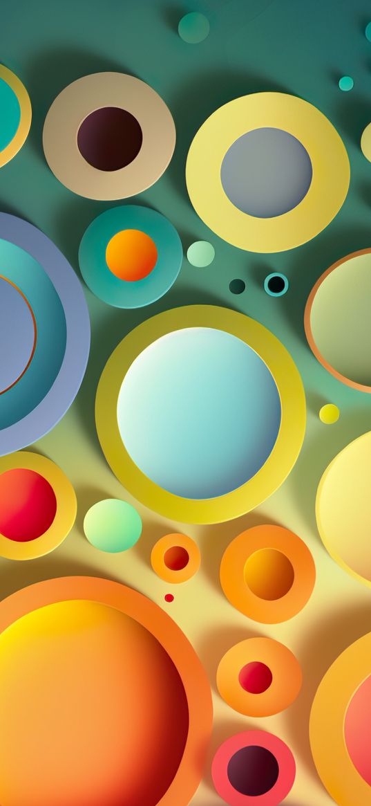 circles, art, minimalistic, colorful, beautiful