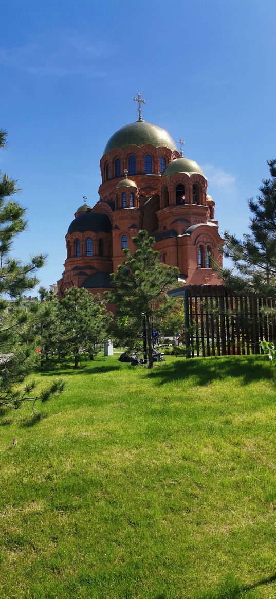 temple, park, summer