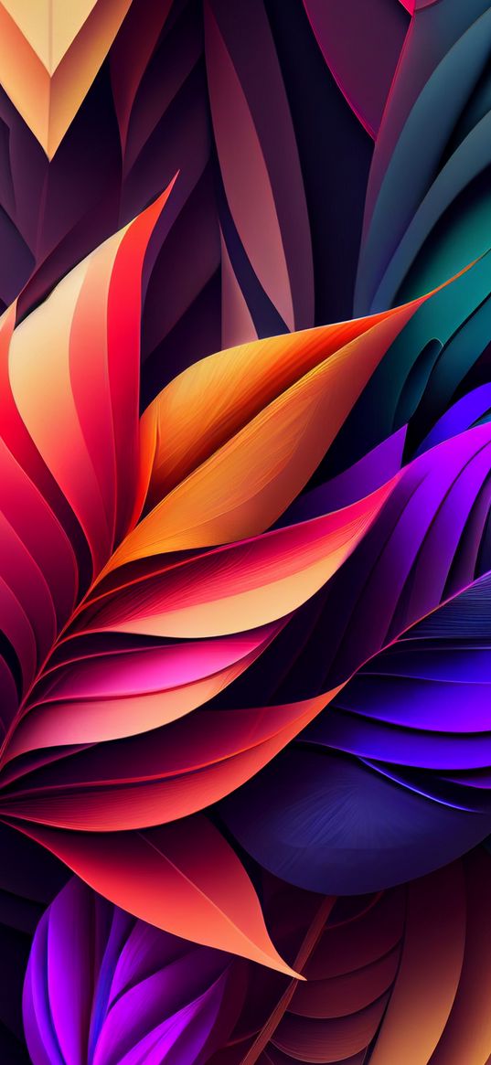 art, minimalistic, colorful, beautiful, leaves