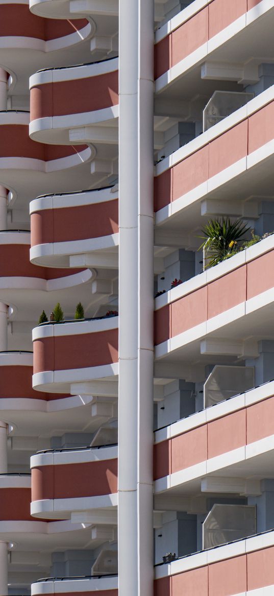 building, balconies, architecture, stripes