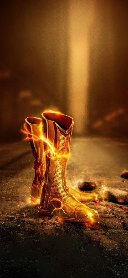 flash, superhero, movie, dc, boots, golden