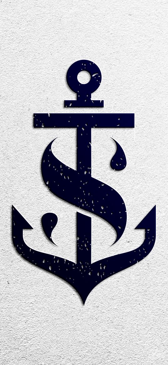 anchor, logo, minimalism, dark