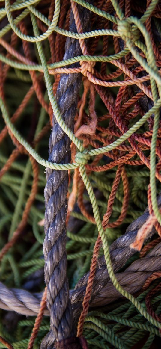 ropes, twine, crossing, macro