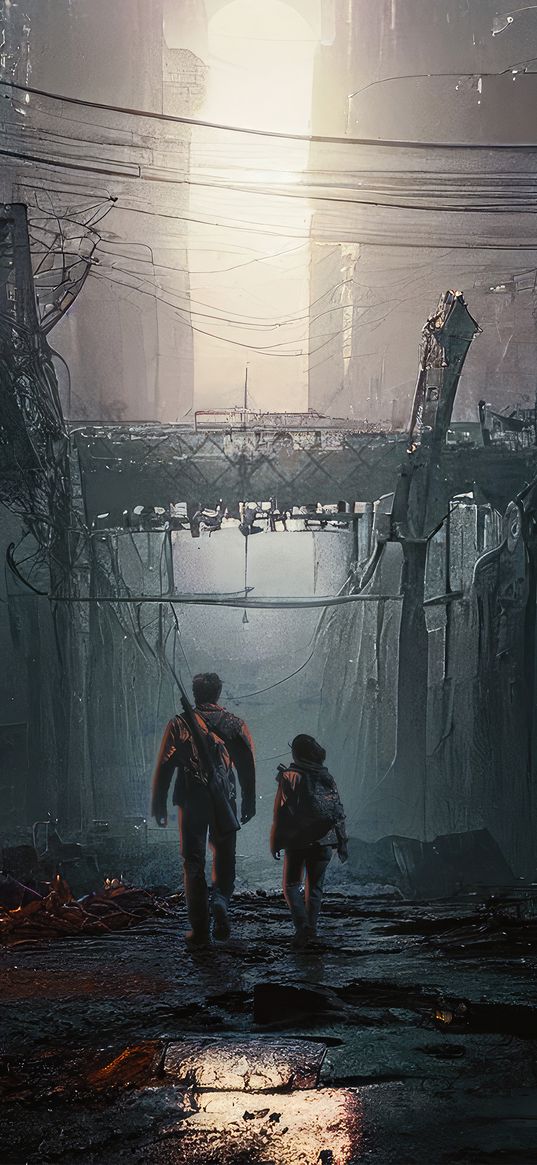 the last of us, tv series, characters, city, post-apocalypse, art