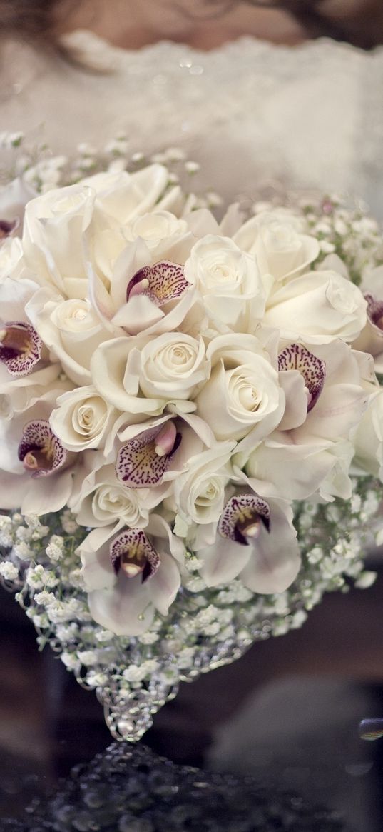 composition, bride, roses, wedding bouquet