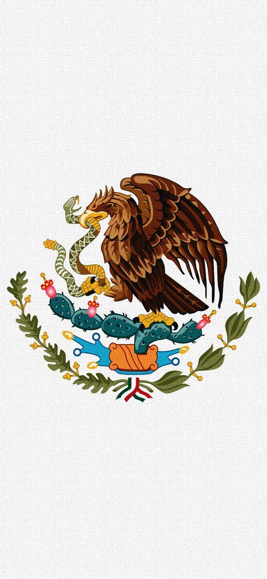 flag, snake, mexico, eagle