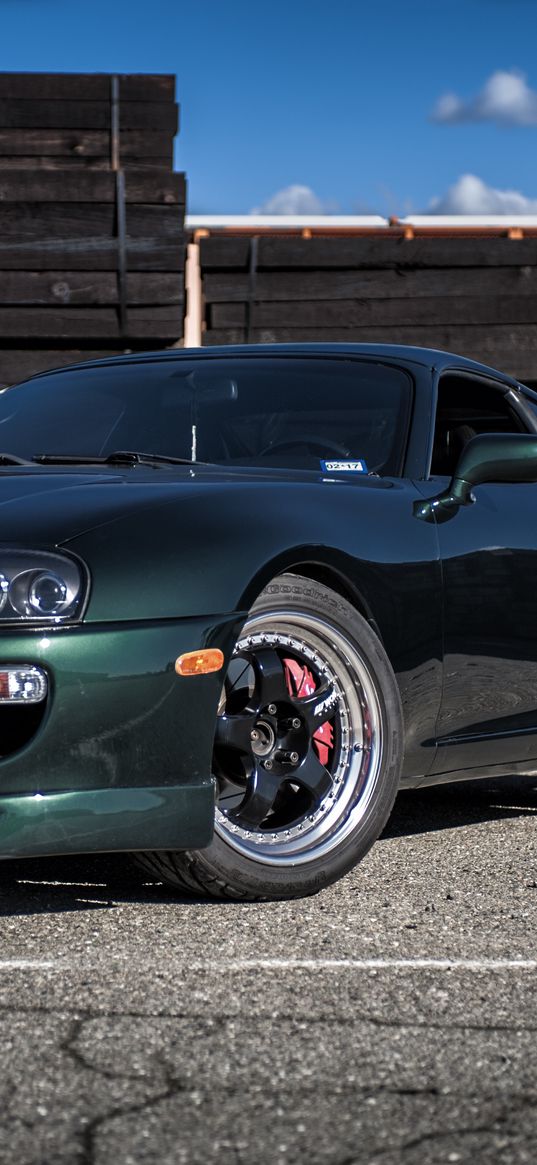 toyota supra, toyota, car, green