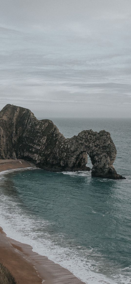 rock, coast, sea, foam, nature