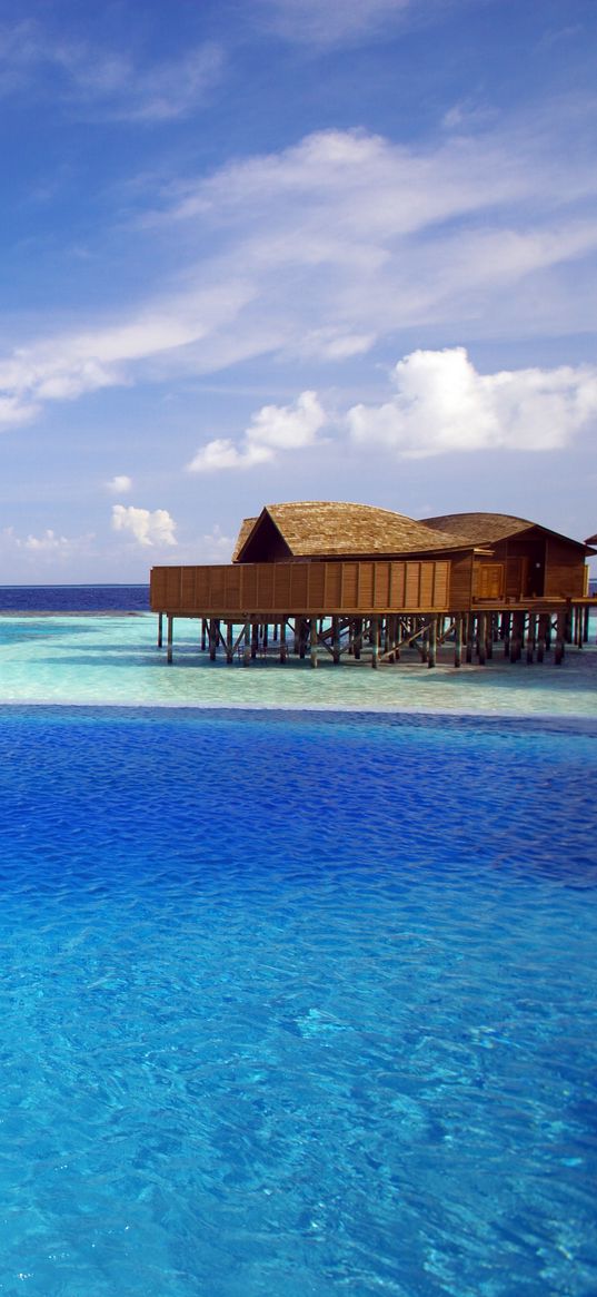 maldives, tropical, bungalows, ocean