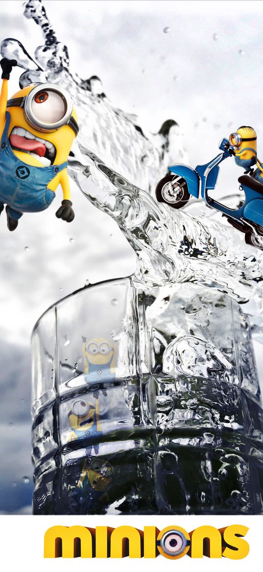 minions, kids, minion, cartoons, water