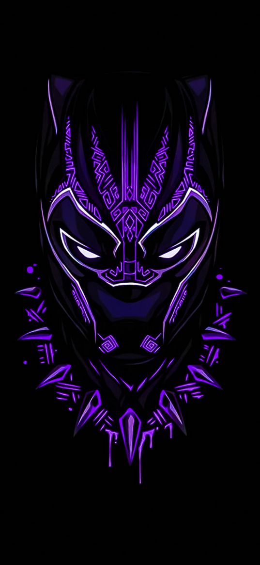 black panther, silhouette, outline, lines, black, purple