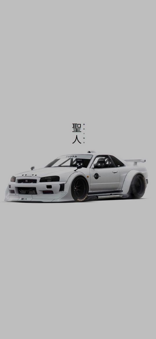 car, nissan, skyline, hieroglyphs, inscription, white