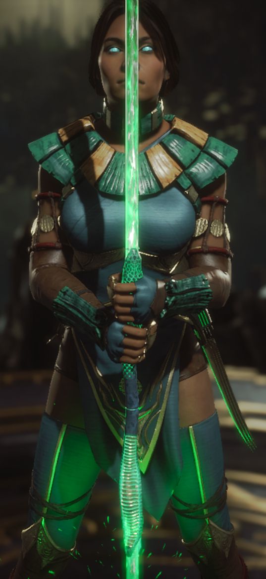 jade, mortal kombat, game, girl, warrior, staff, green, art