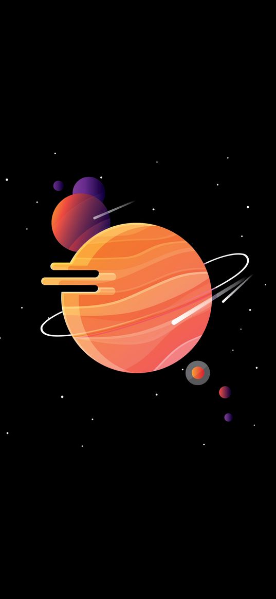 solar system, planets, stars, space, art