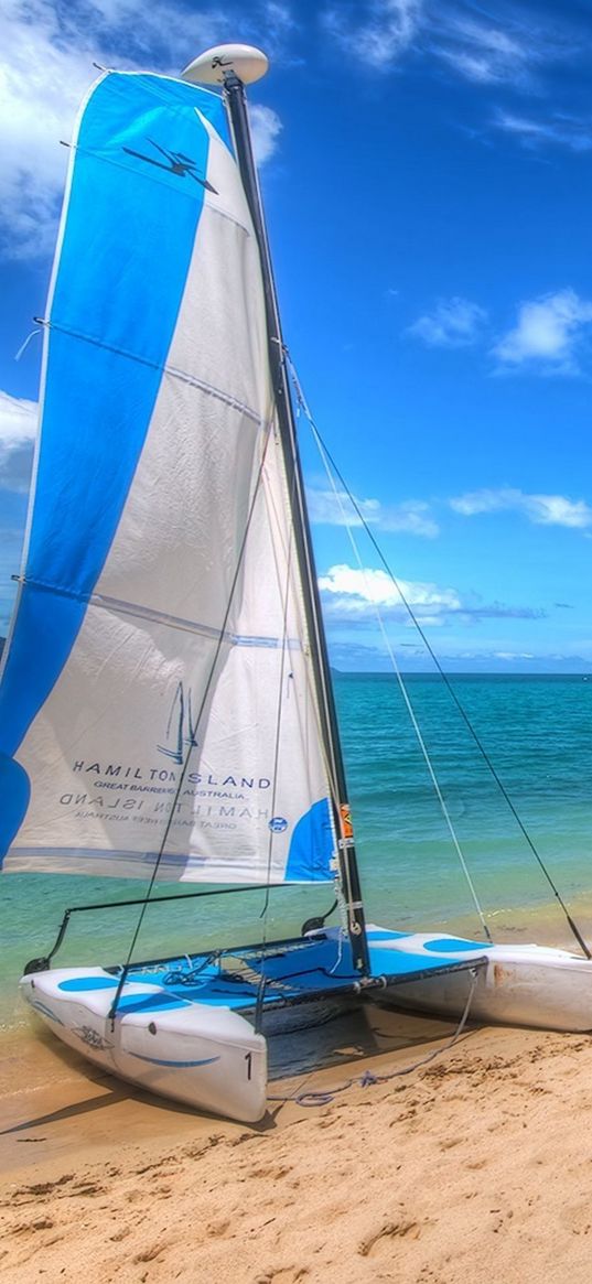 beach, sea, yacht
