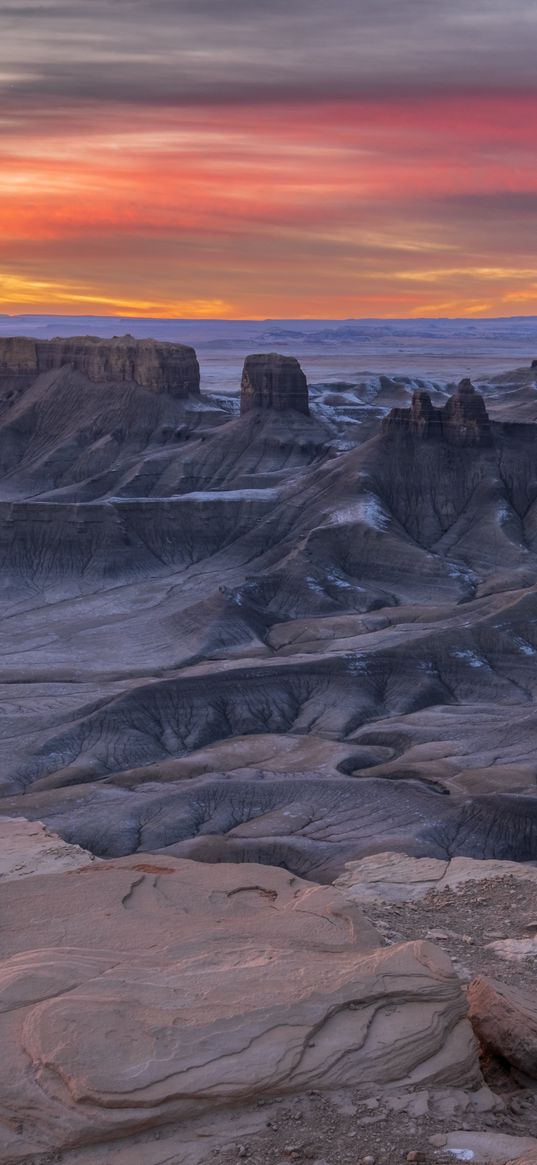 rocks, canyon, relief, nature, sunrise