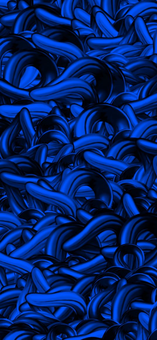 chains, tentacles, interlacing, blue