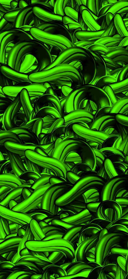 chains, tentacles, interlacing, green