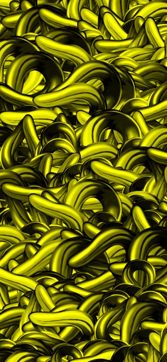 chains, tentacles, interlacing, yellow