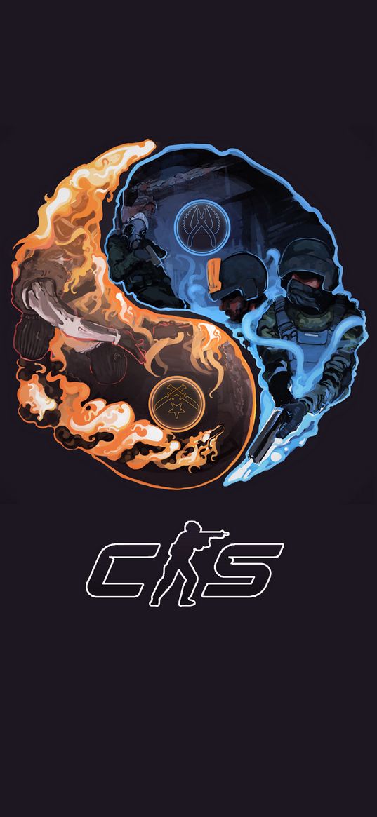 counter strike, cs, game, soldiers, yin-yang, art