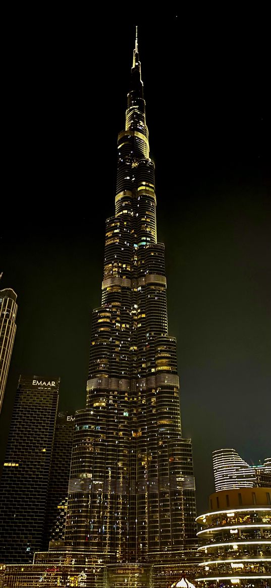 tower, building, skyscraper, dubai, city, lights, night