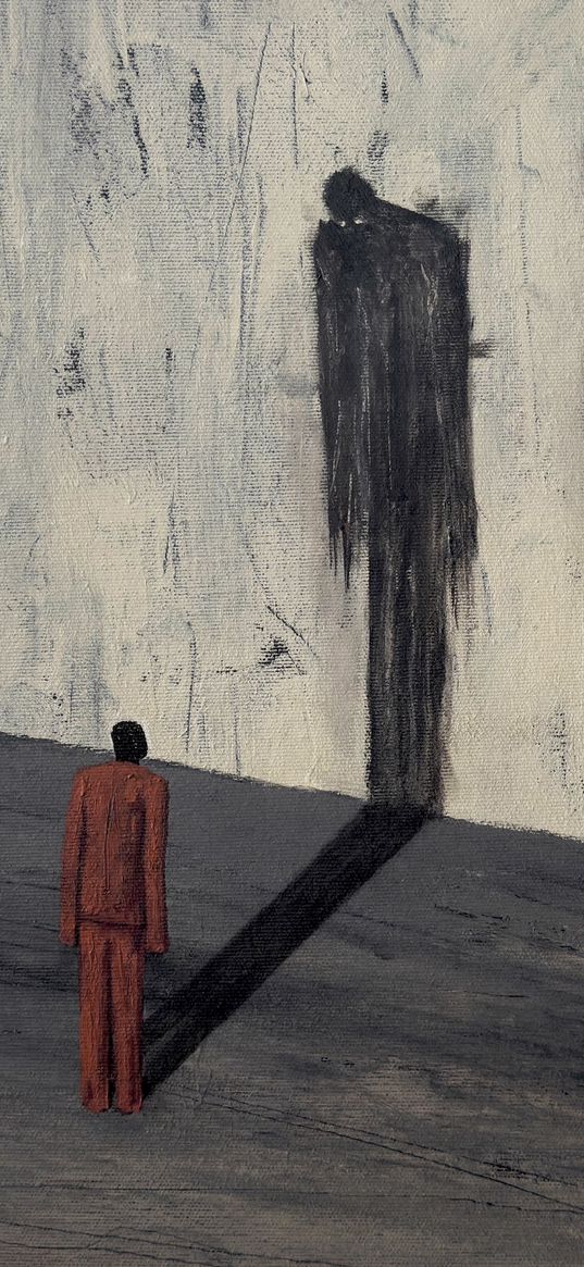 valdas misevicius, painting, man, shadow, canvas