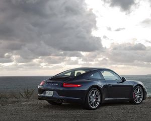 Preview wallpaper 911, carrera, porsche, black, side view