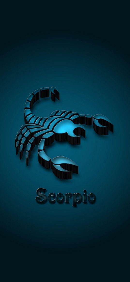 scorpion, shadow, inscription, blue, dark