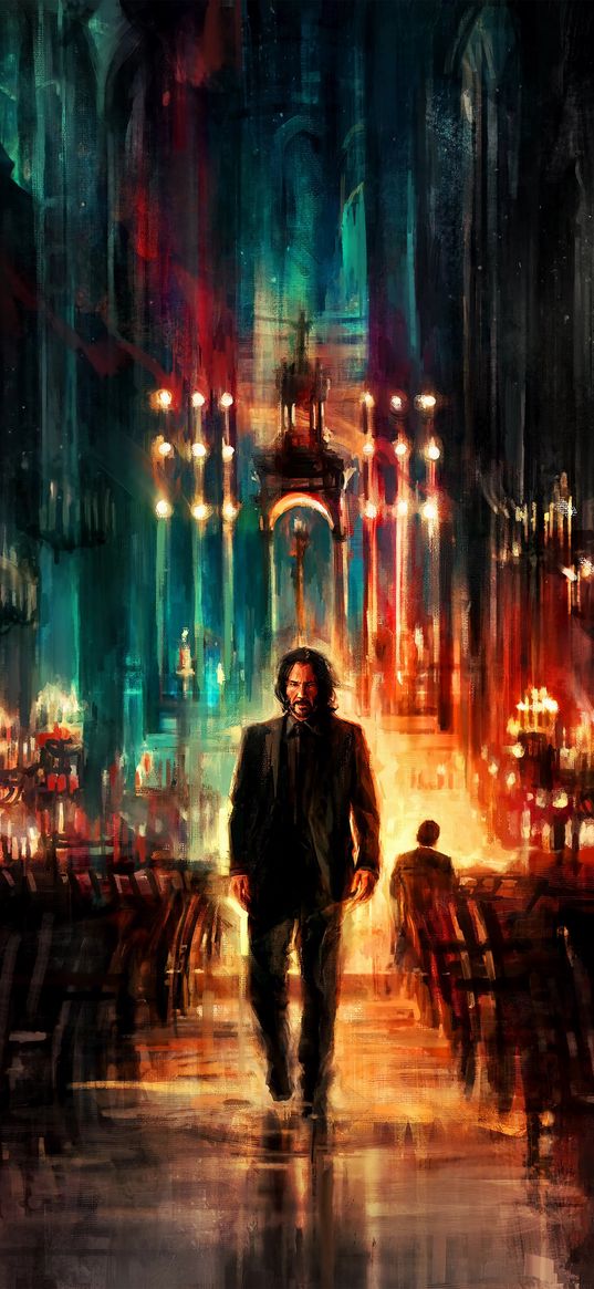 john wick, film, character, keanu reeves, actor, paints, art