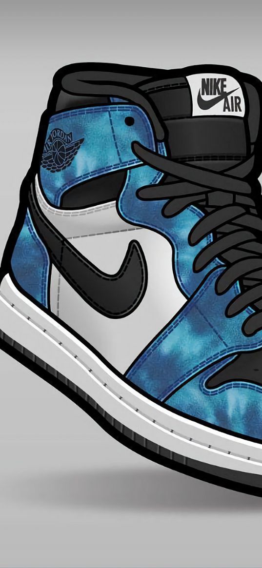 nike, air, jordan, sneakers, art, blue