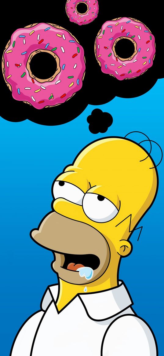 homer, the simpsons, donuts, cartoon, character