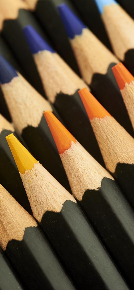 pencils, macro, wooden, colorful