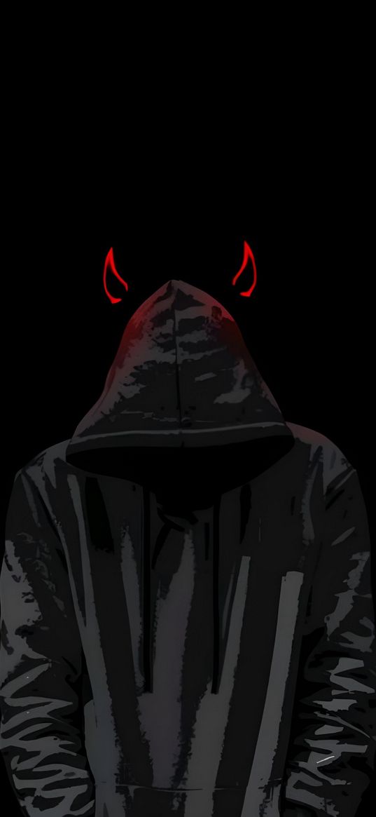 hood, devil, demon, horns, character