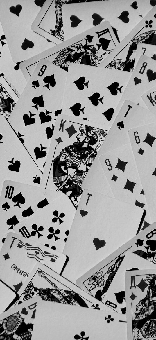 cards, suits, set, pattern, black and white