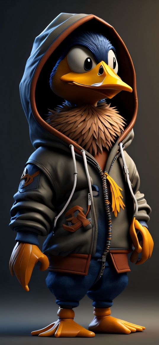 duck, blue, hoodie, hood, sporty style, art