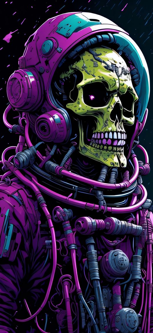 color, pink, skull, cosmos, art