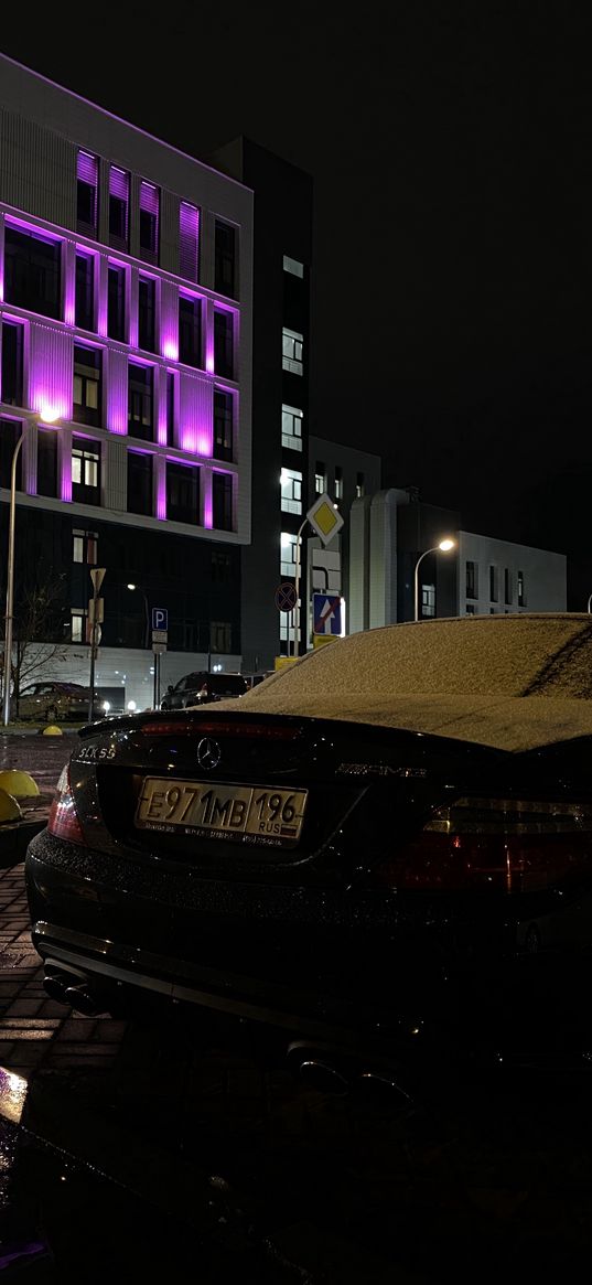 night sky, car, light