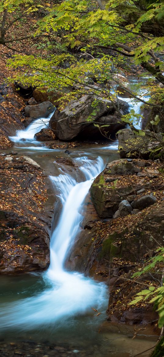 stream, waterfall, stones, nature