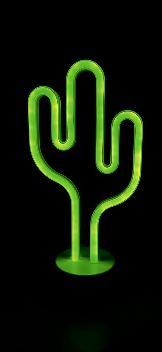 cactus, green, contour, lineart, neon