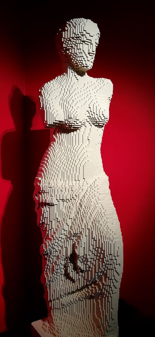 lego, venus, sculpture, red, woman